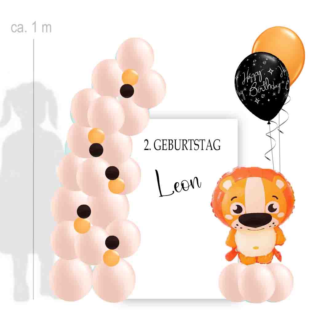 Löwenstarkes Fotoabenteuer - Ballon-Hintergrund-Set für Kids 