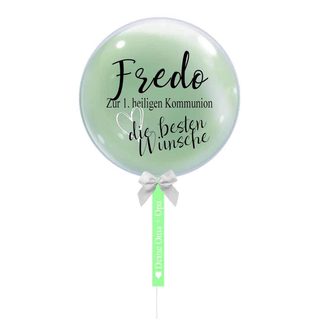 Deluxe Bubble - Ballon zur Kommunion, Firmung, Jugendweihe