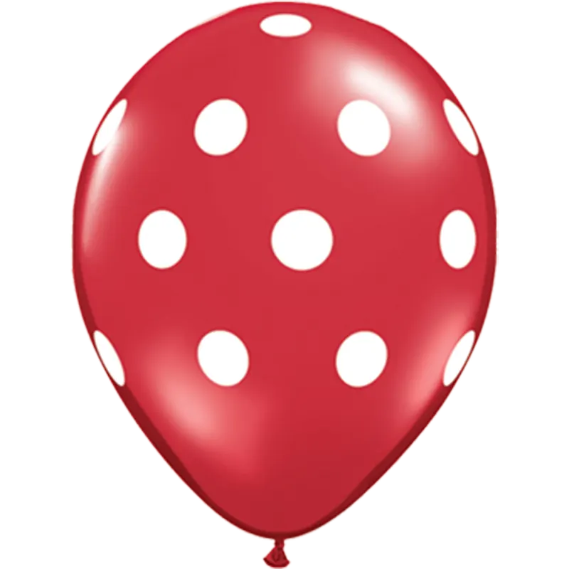 Polka Dots Rot - Latexballon rund 