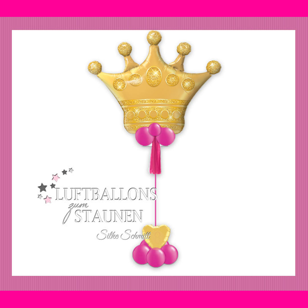 Ballon-Geschenk für Kindergeburtstag & Mottoparty mit Krone