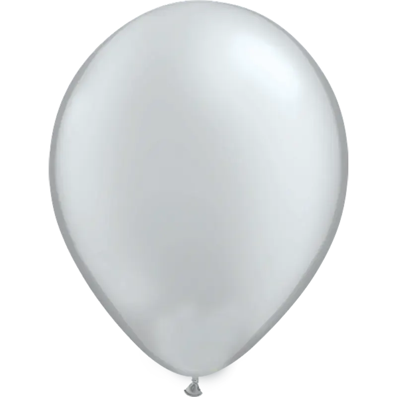 Silver Latexballon, rund, 27,5 cm, in glänzendem Silber, ideal für elegante und festliche Dekorationen.