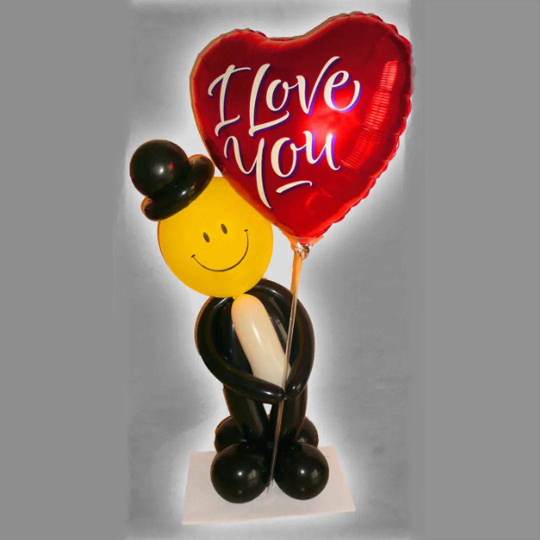 kleiner Luftballon-Gentleman mit Herz "I Love You"