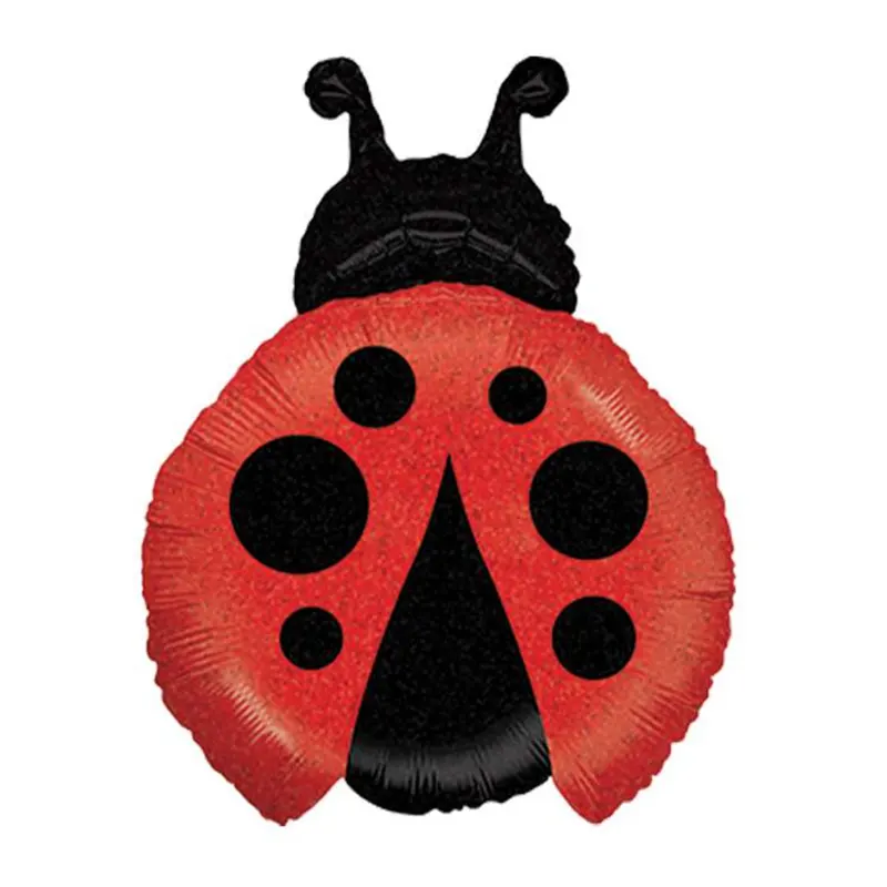 XL Folienballon Little Ladybug Holo – Farbiger holographischer Marienkäfer-Ballon, perfekt für Kindergeburtstage und fröhliche Feiern.