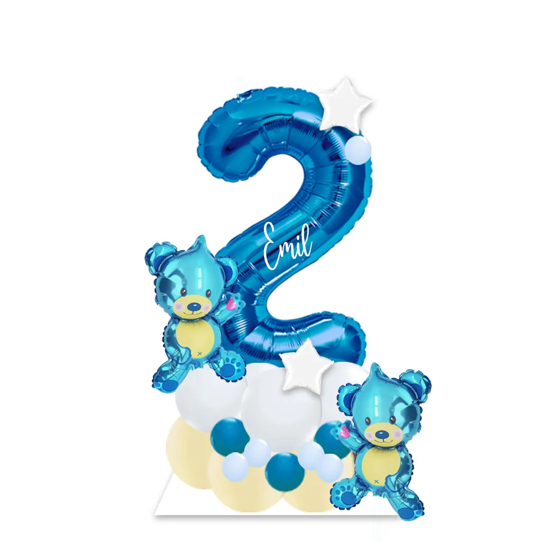Individuell beschriftetes Ballongeschenk und Teddy-Ballons für Mädchen und Jungen - Geburtstagsüberraschung
