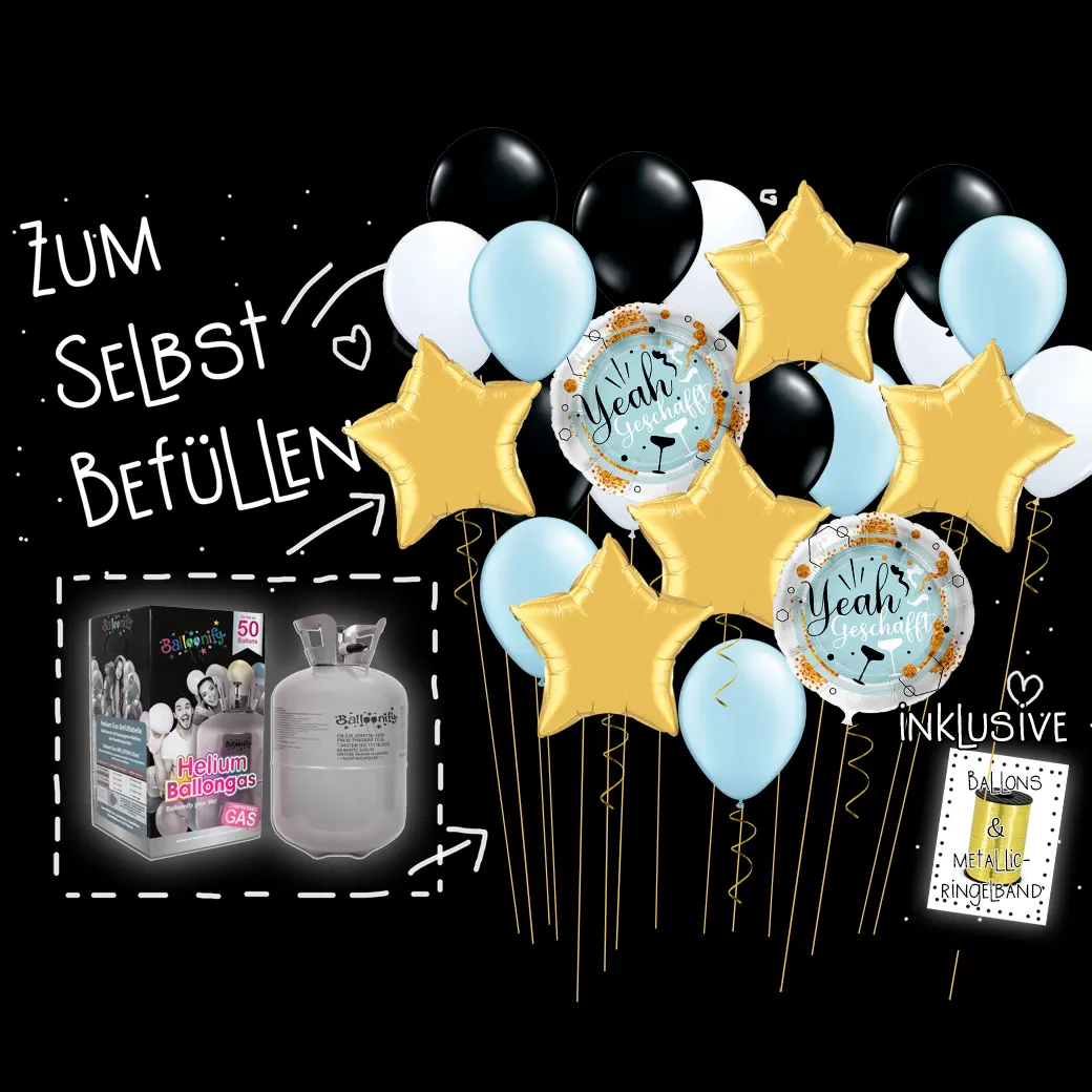 PARTY-SET (Helium/Ballongas + Luftballons): ABI
