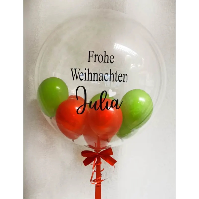 Bubble-Ballon zu Weihnachten, ideal für festliche Dekorationen und Geschenke, mit winterlichen Motiven oder als einzigartiger Hingucker für deine Weihnachtsfeier.