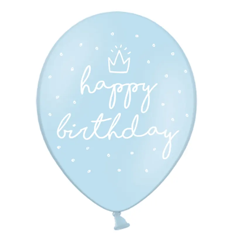 Runder Latexballon (27 cm) mit "Happy Birthday"-Schriftzug und Krone – ideal für Geburtstagsfeiern, um dem Geburtstagskind einen königlichen Empfang zu bereiten. Schafft eine fröhliche und feierliche Stimmung.