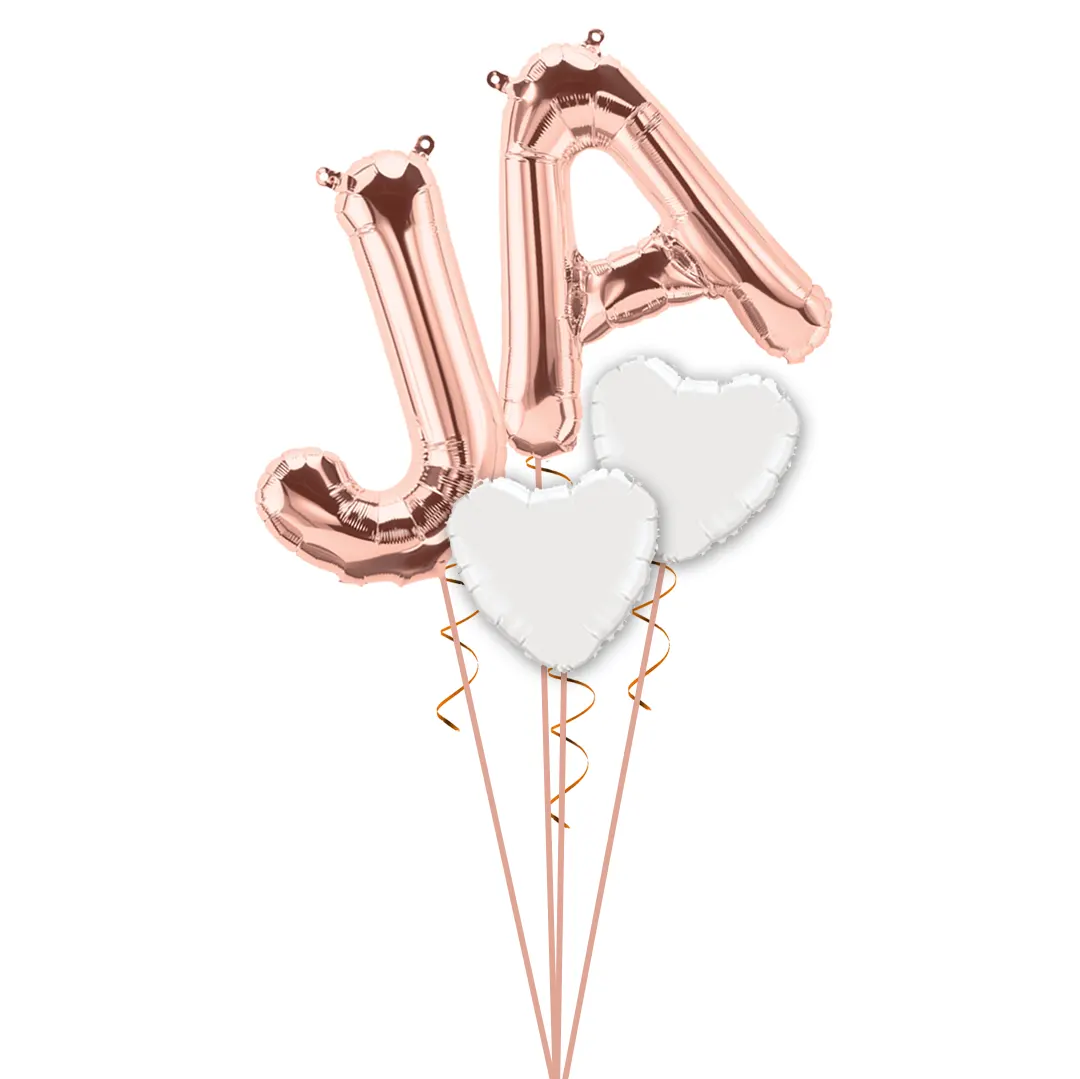 XXL Folienballon Buchstaben JA mit Herzen