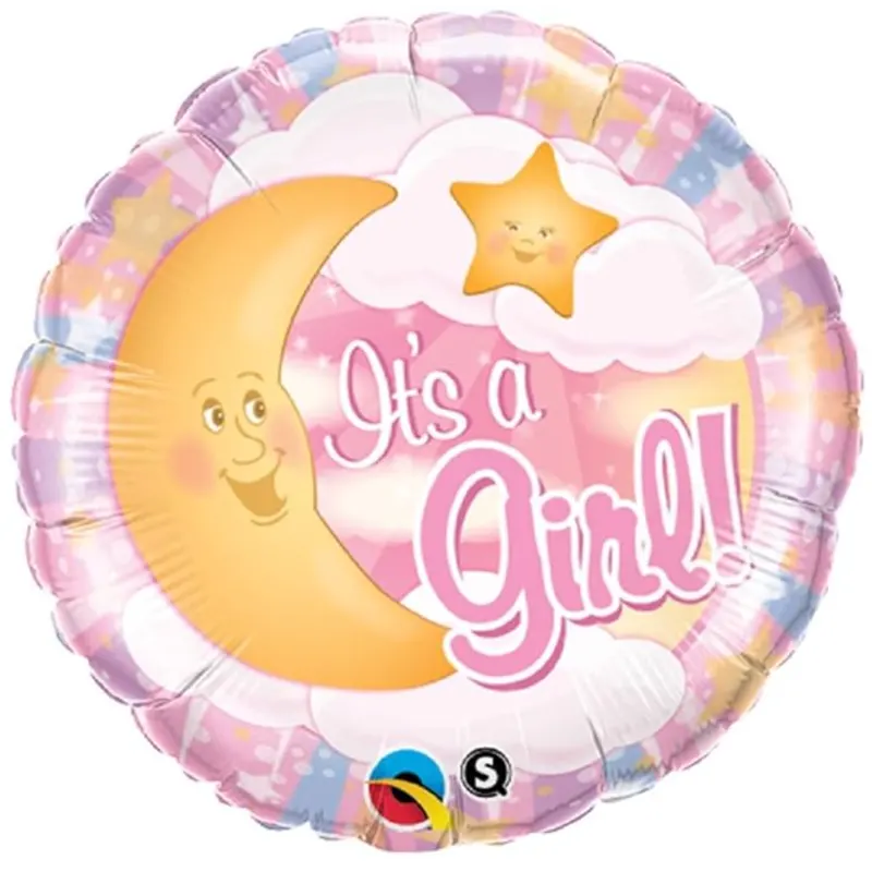 Folienballon It`s a Girl Mond 