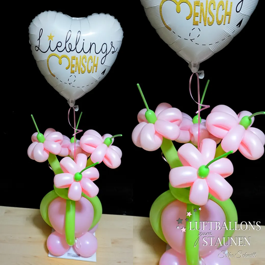Luftballon-Blumen-Bouquet für unvergessliche Geburtstage