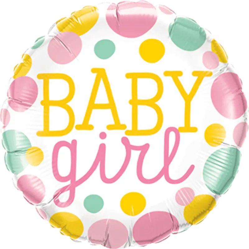 Folienballon Baby Girl Dots  