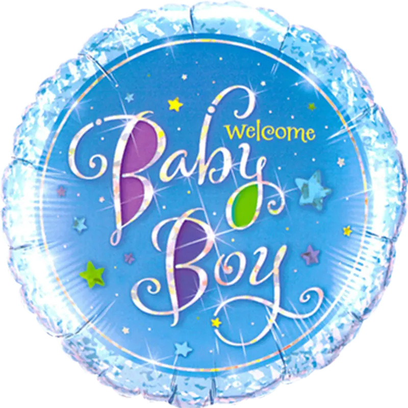 Folienballon Welcome Baby Boy Stars