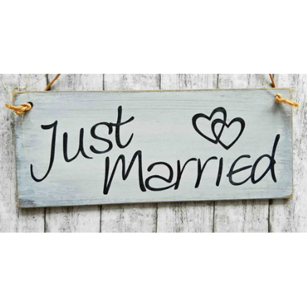  Holzschild Shabby-Look - Just Married