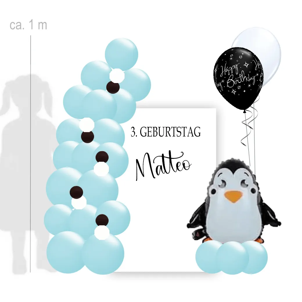  Fantastisches Pinguin Fotoabenteuer - Ballon-Hintergrund-Set für Kids   