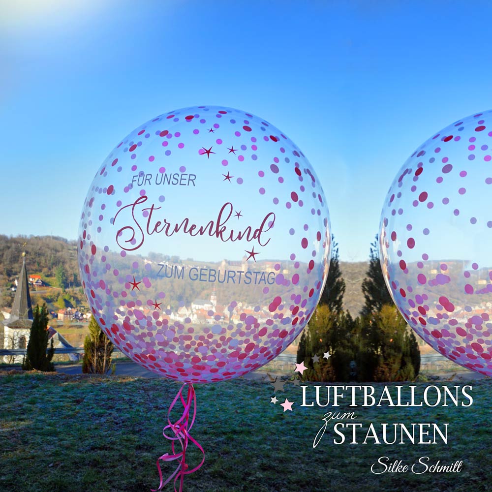 Heliumgefüllter Gedenk-Bubble-Ballon für Sternenkinder