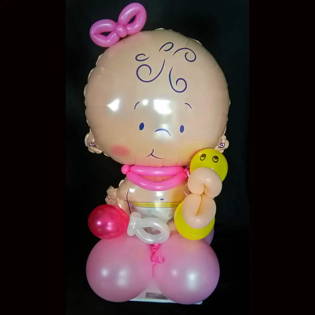 Lustiges Baby-Ballon-Geschenk mit der Option eines zusätzlichen Folienballons, perfekt für die Geburt eines Jungen oder Mädchens.