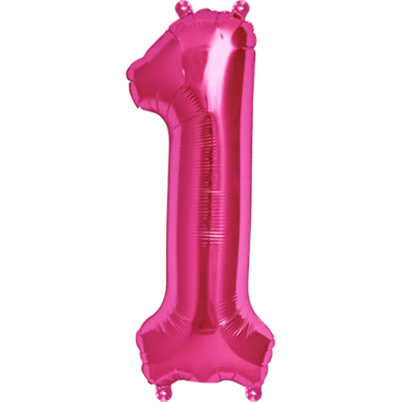 Zahl 1 pink 35 cm