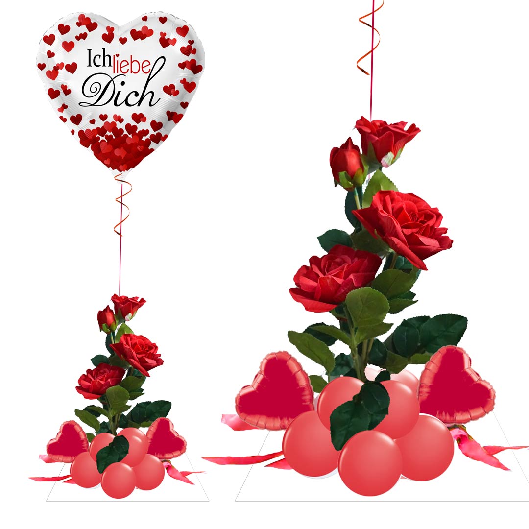 Blumiges Arrangement zum Muttertag / Valentinstag: Rote Rosen