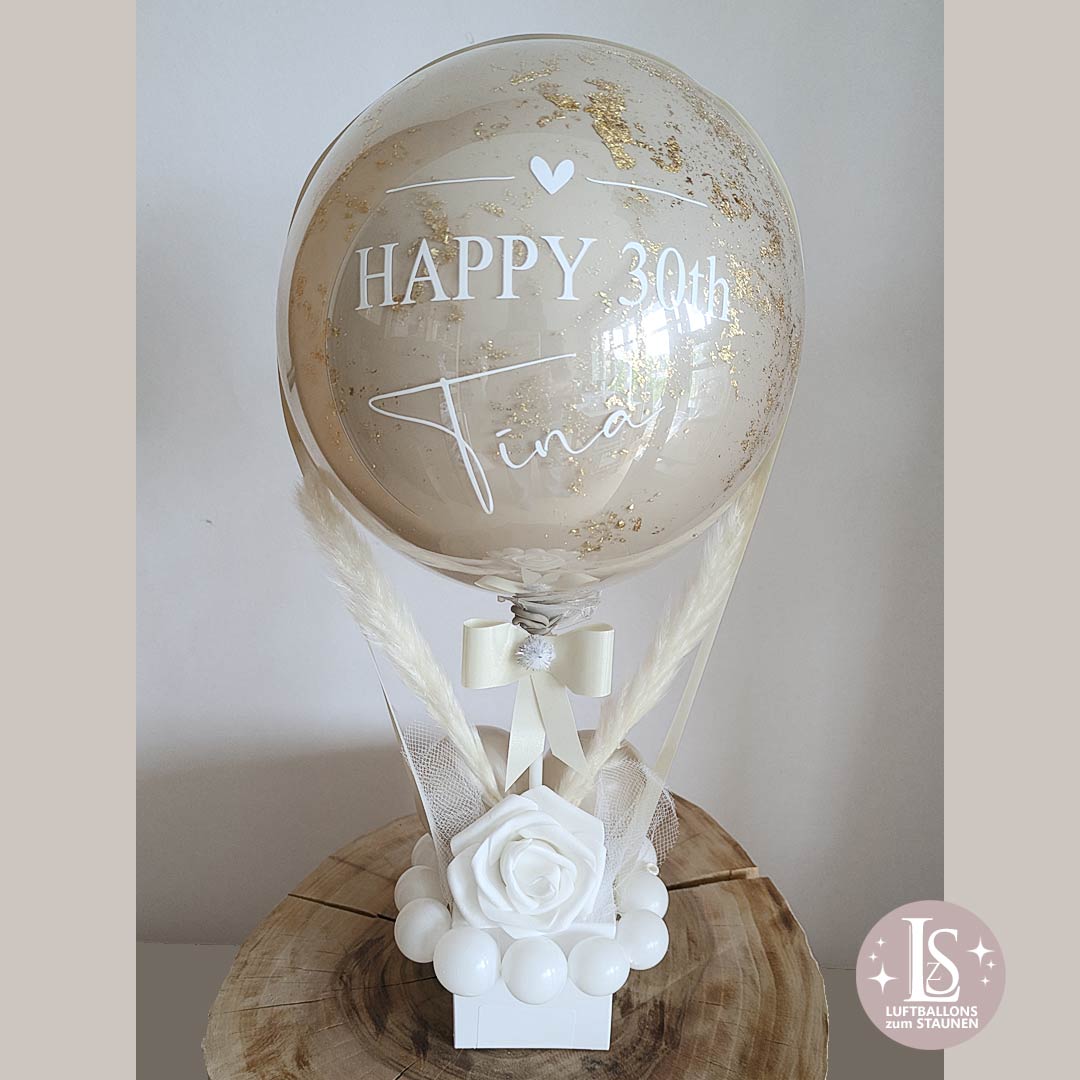 Ballon Geschenk - Deluxe Heißluftballon Mini – personalisiert mit Wunschtext (40 cm)