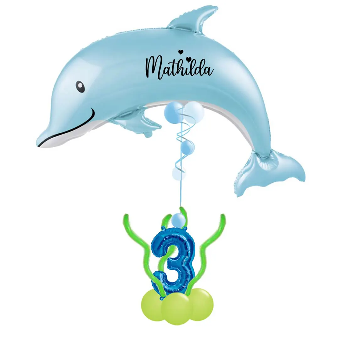 Luftballon Geschenk zum Geburtstag: "Unter dem Meer" - XXL Delfin