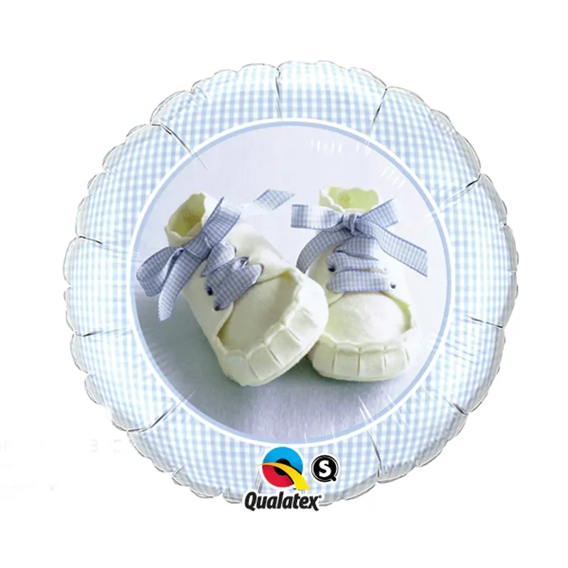 Folienballon Baby Shoes Boy – Niedlicher Folienballon mit kleinen blauen Babyschuhen, ideal zur Begrüßung eines neugeborenen Jungen oder für Babypartys.