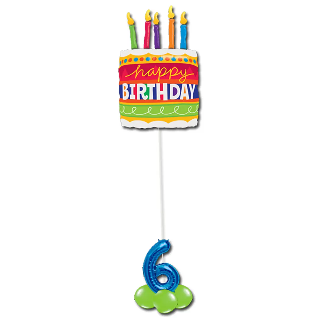 Folienballon Happy Birthday mit Zahl