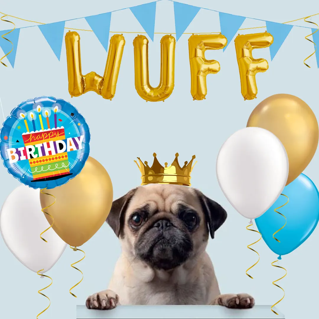 Ballon-Set: WUFF - Happy Birthday