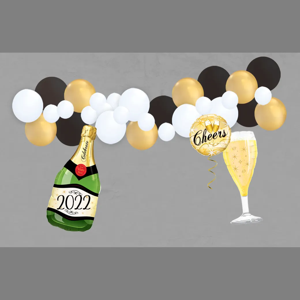 Ballon-Girlanden-Set "Cheers" – festliche Deko für besondere Anlässe, perfekt für Feiern, Partys und Jubiläen mit eleganten Champagnerfarben.