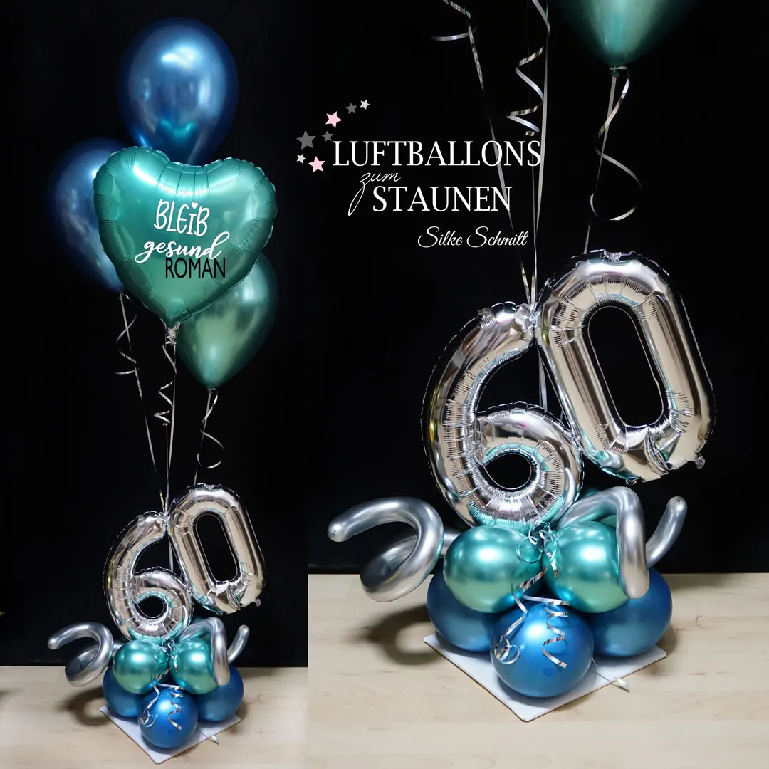 Außergewöhnliches Ballongeschenk zum runden Geburtstag - 60