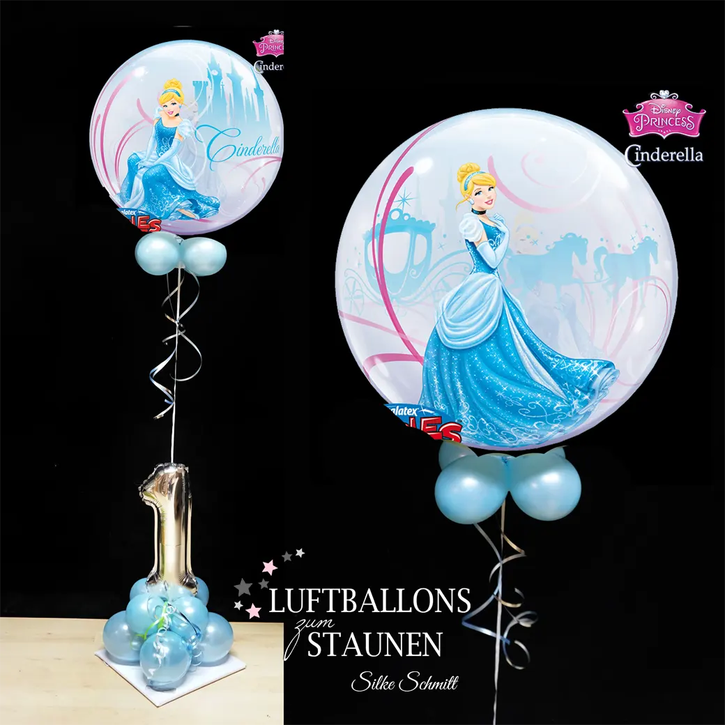 Helium Bubble Ballon Geschenk mit Zahl zum Geburtstag