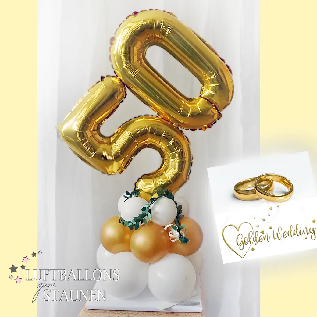 Festlicher Jubiläumsballon - goldene 50 oder silberne 25