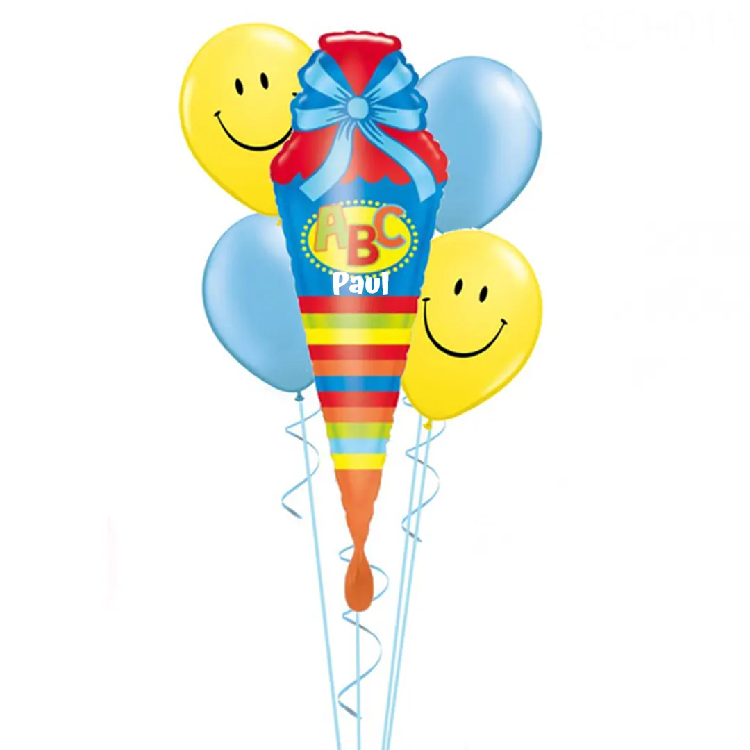 Luftballon Bouquet Schulanfang: Schultüte