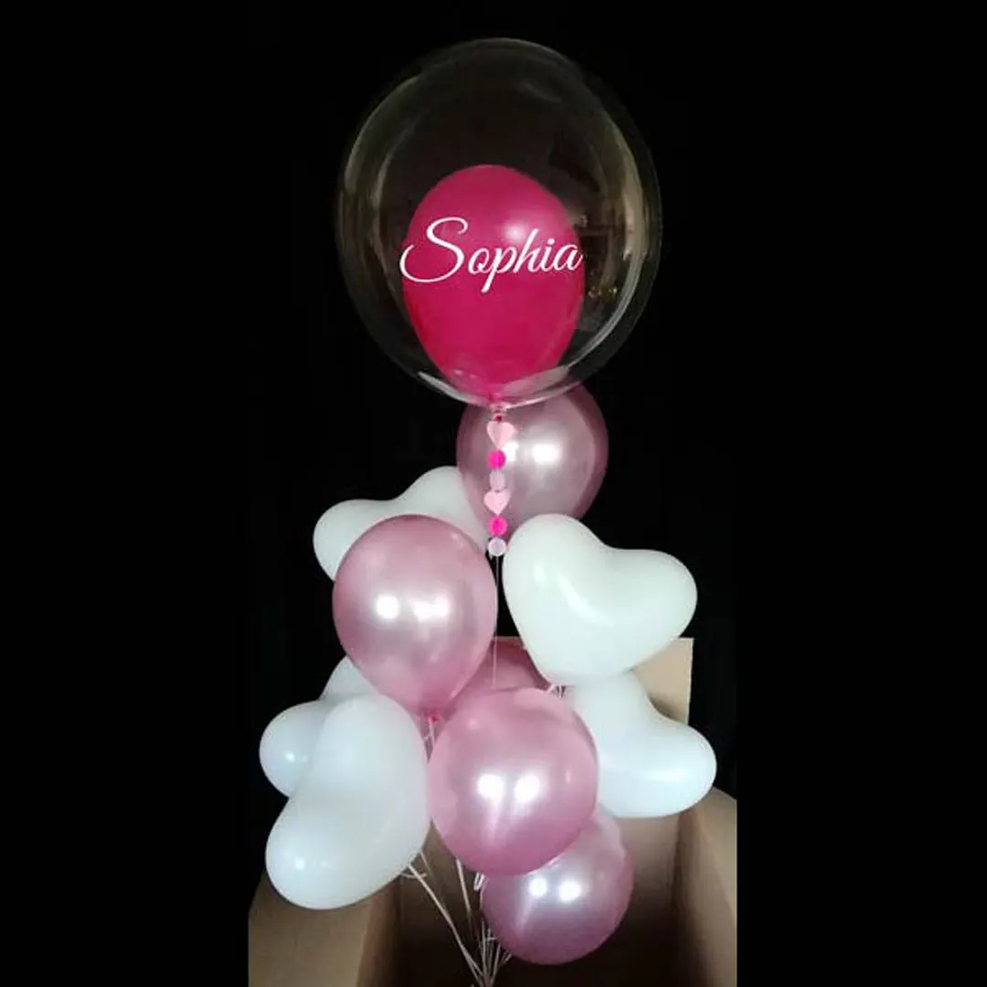 Luftballon im Bubble mit Bouquet