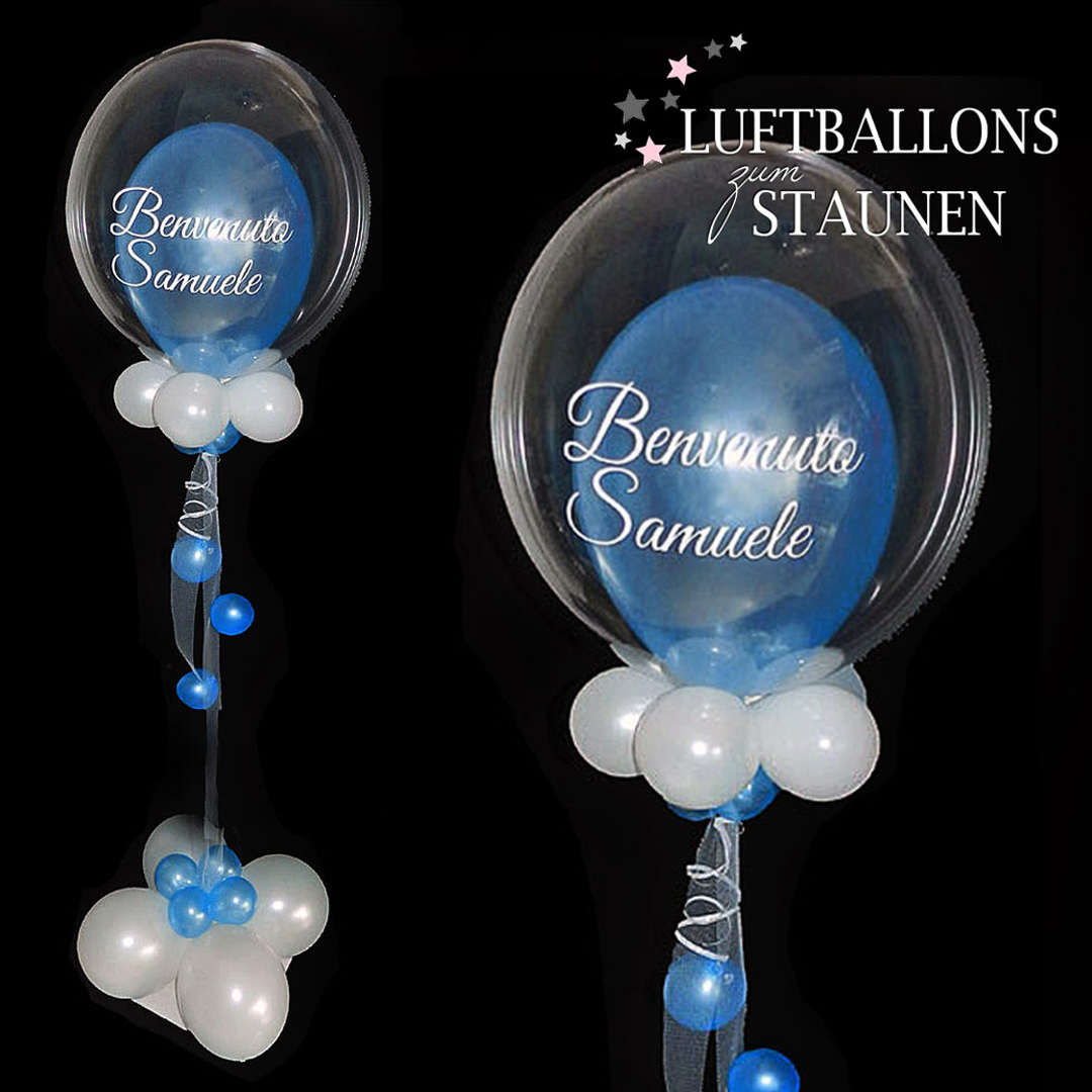Ballon-Geschenk: Bubble zur Geburt