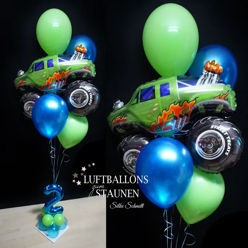 Dieses aufregende Luftballon Bouquet für Jungen ist die perfekte Wahl für einen actionreichen Geburtstag! Mit Motiven wie Motorrad, Formel 1, Polizei, Feuerwehr, Flugzeug, Bagger, Traktor und Monstertruck wird jede Party zu einem spannenden Erlebnis. Idea