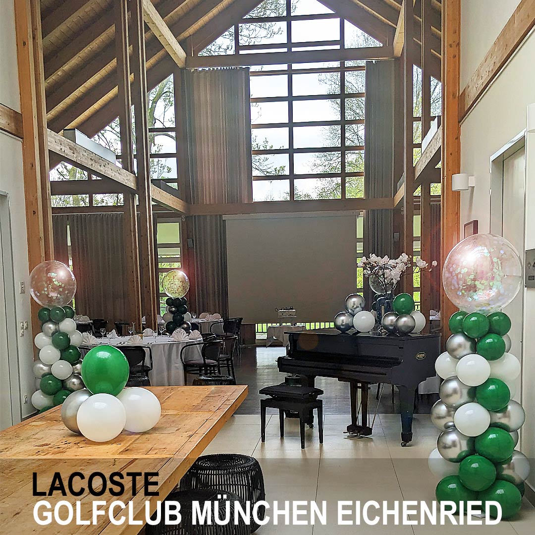 Exklusive Ballondekoration für das Mitarbeiterfest im Lacoste Golfclub München