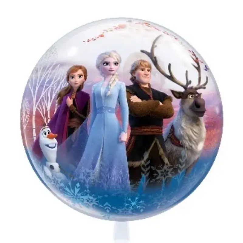 Wunderschöner Bubble-Ballon im Disney Eiskönigin-Motiv, ideal für eine märchenhafte Geburtstagsfeier oder Kinderparty.