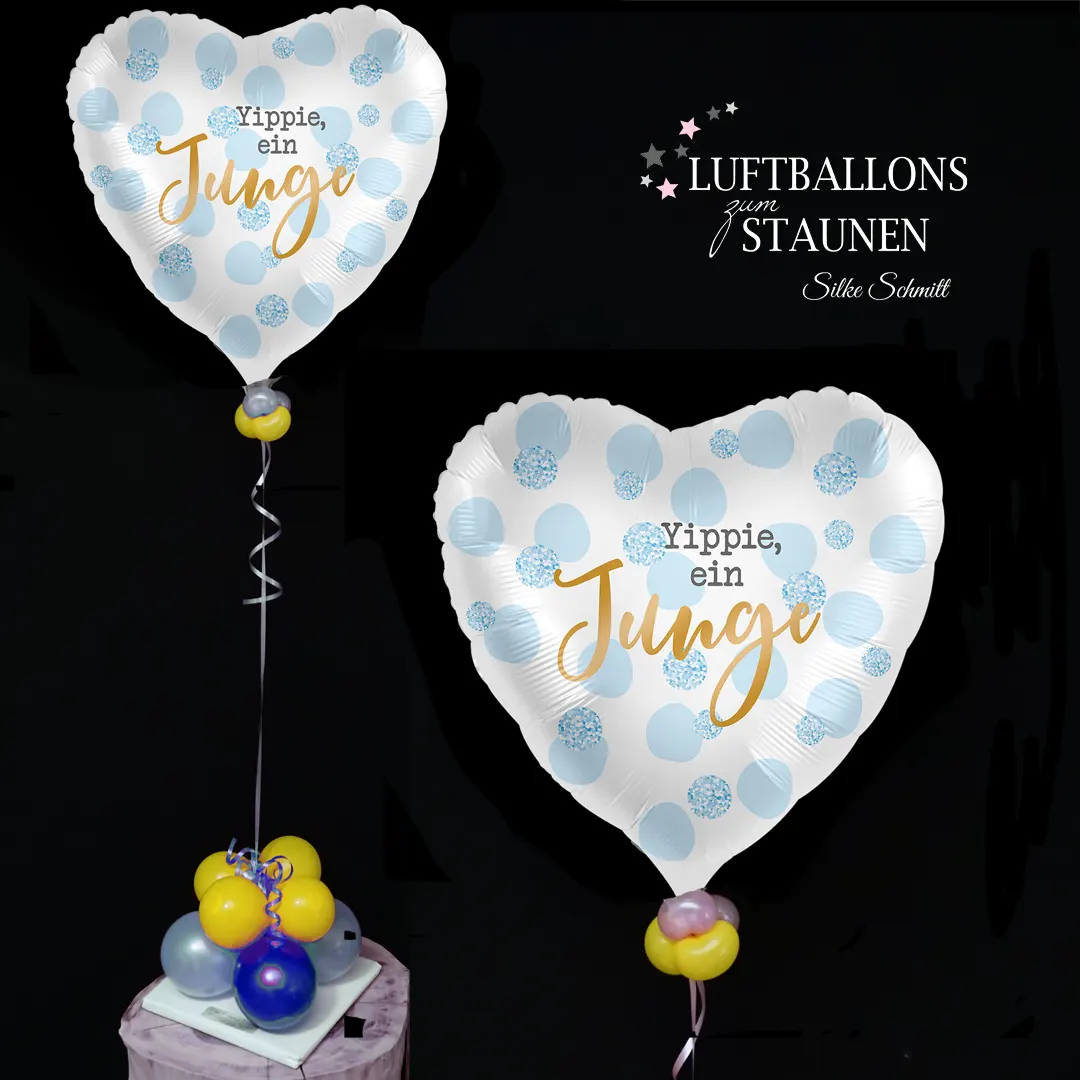 Yippie, ein Junge - Geschenkballon Geburt