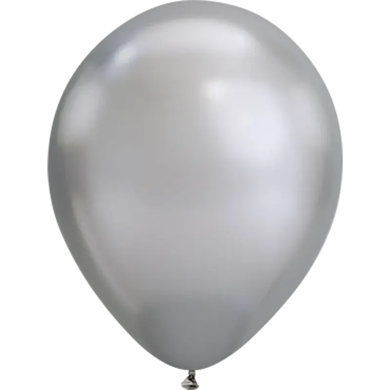 Chrome Silver - Latexballon rund  - 27,5 cm