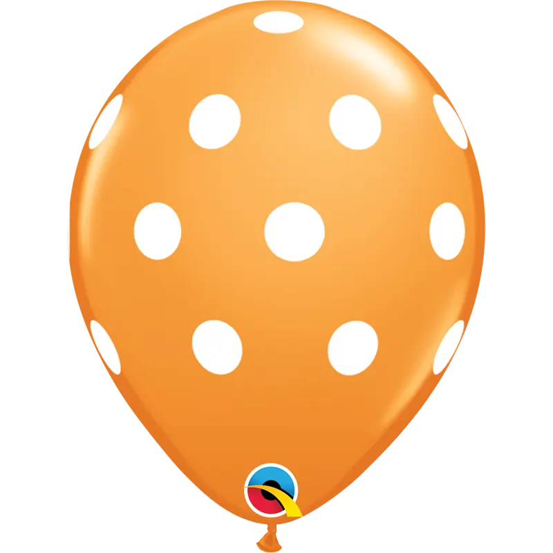 Polka Dots Orange - Latexballon rund  