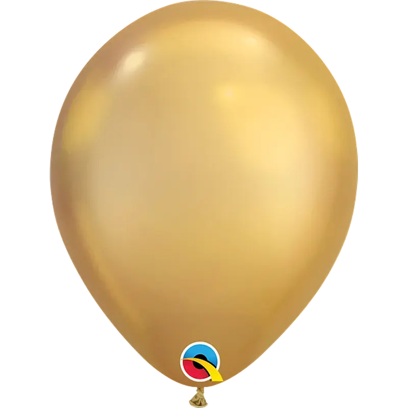 Chrome gold - Latexballon rund  - 27,5 cm 