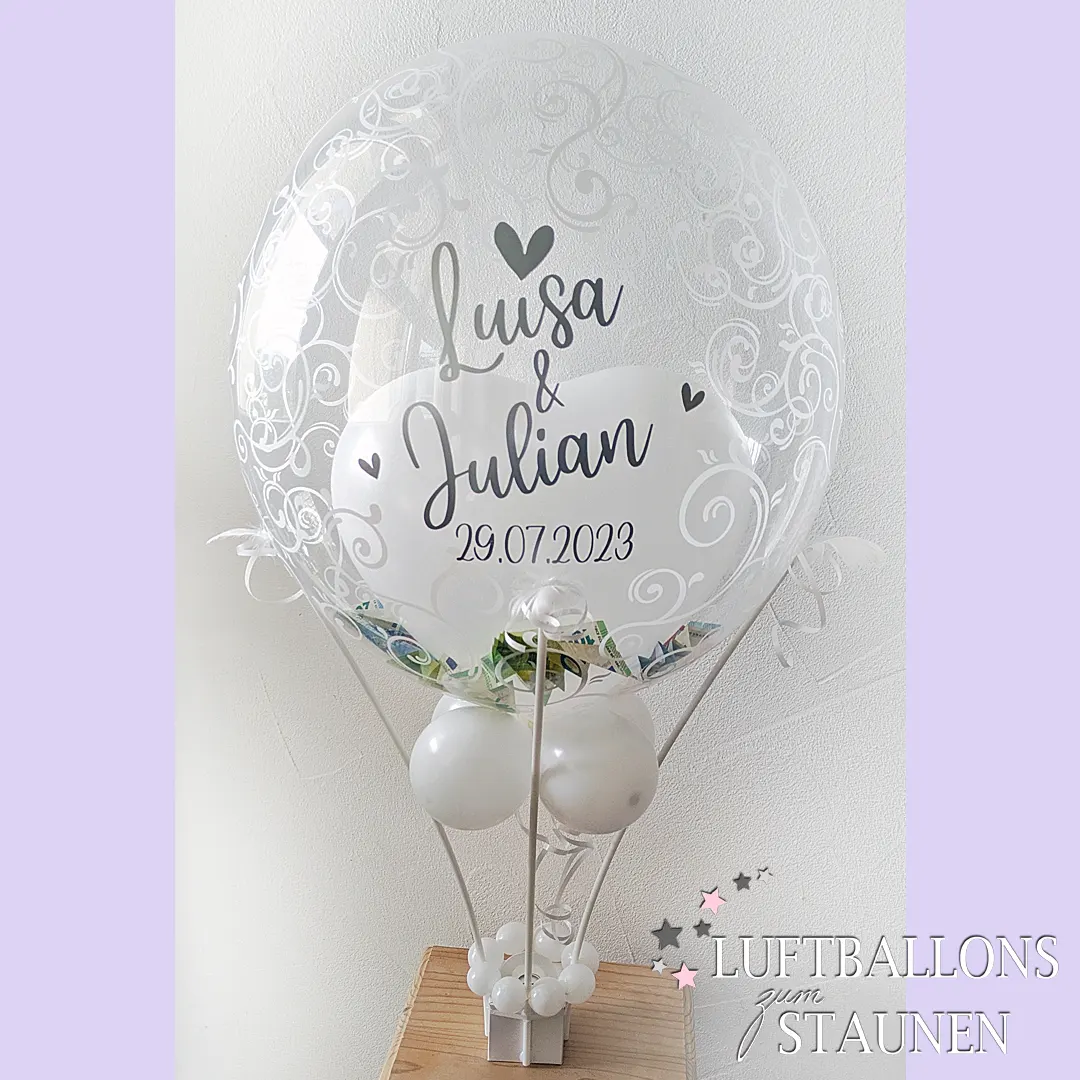 Heißluftballon - Gedgeschenk zur Hochzeit