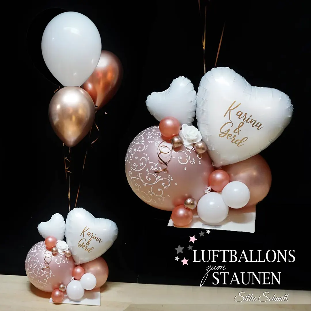  Traumhaftes Ballon - Bouquet: mit Namen des Brautpaars