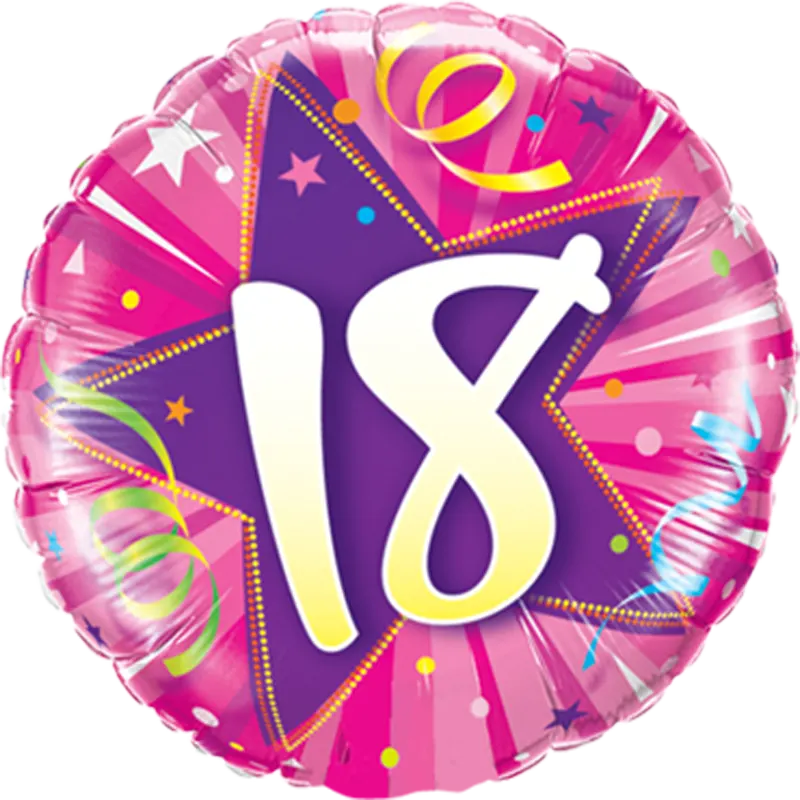 Folienballon Geburtstag - Happy Birthday 18 pink