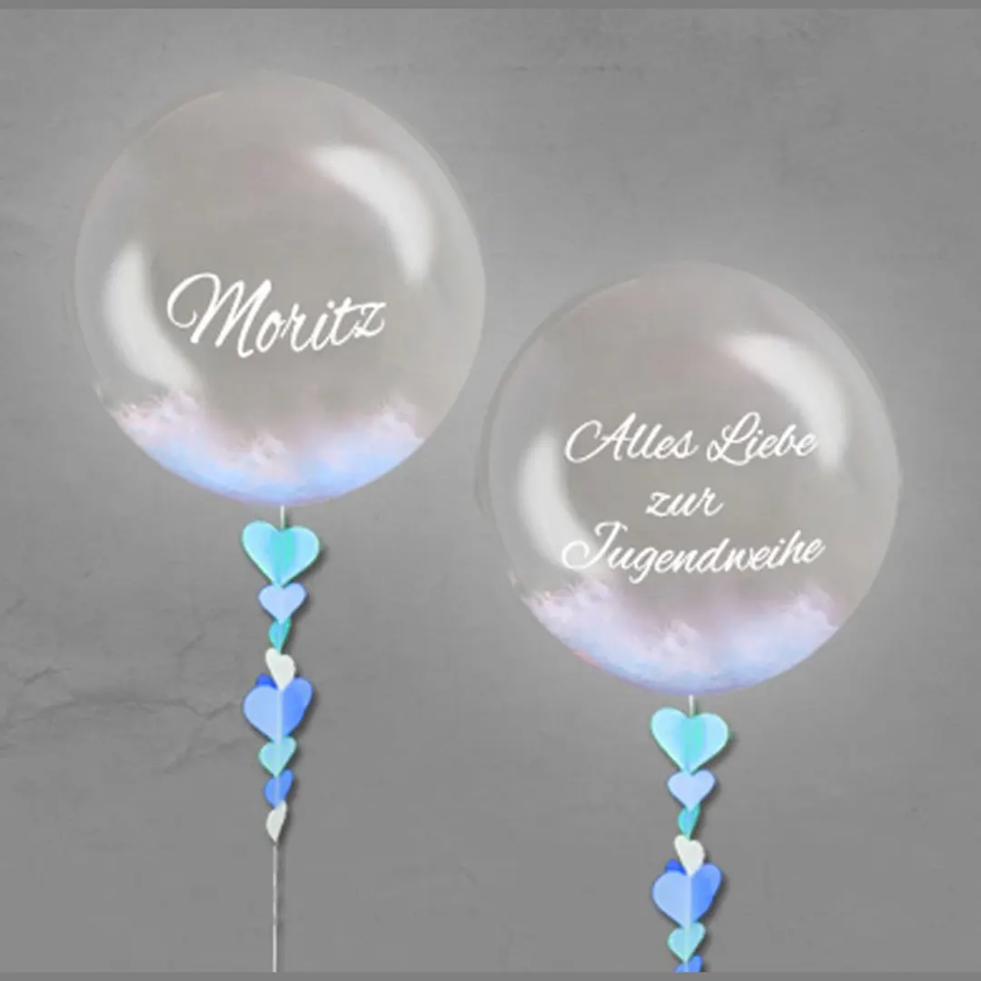 Bubble-Ballon Taufe blau