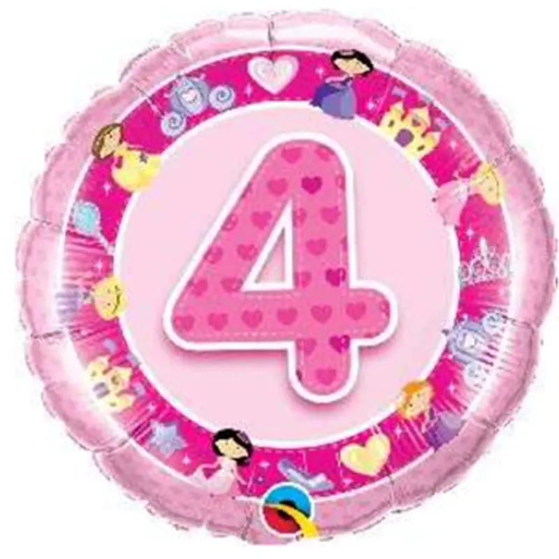 Geburtstag-Zahl: 4 Princess Prinzessin pink