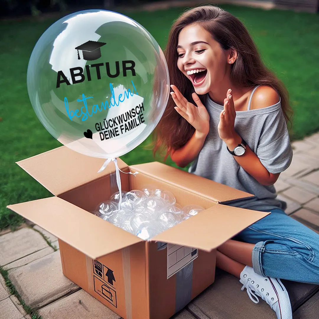 Geschenk zum Abitur: Bubble-Ballon aus der Box