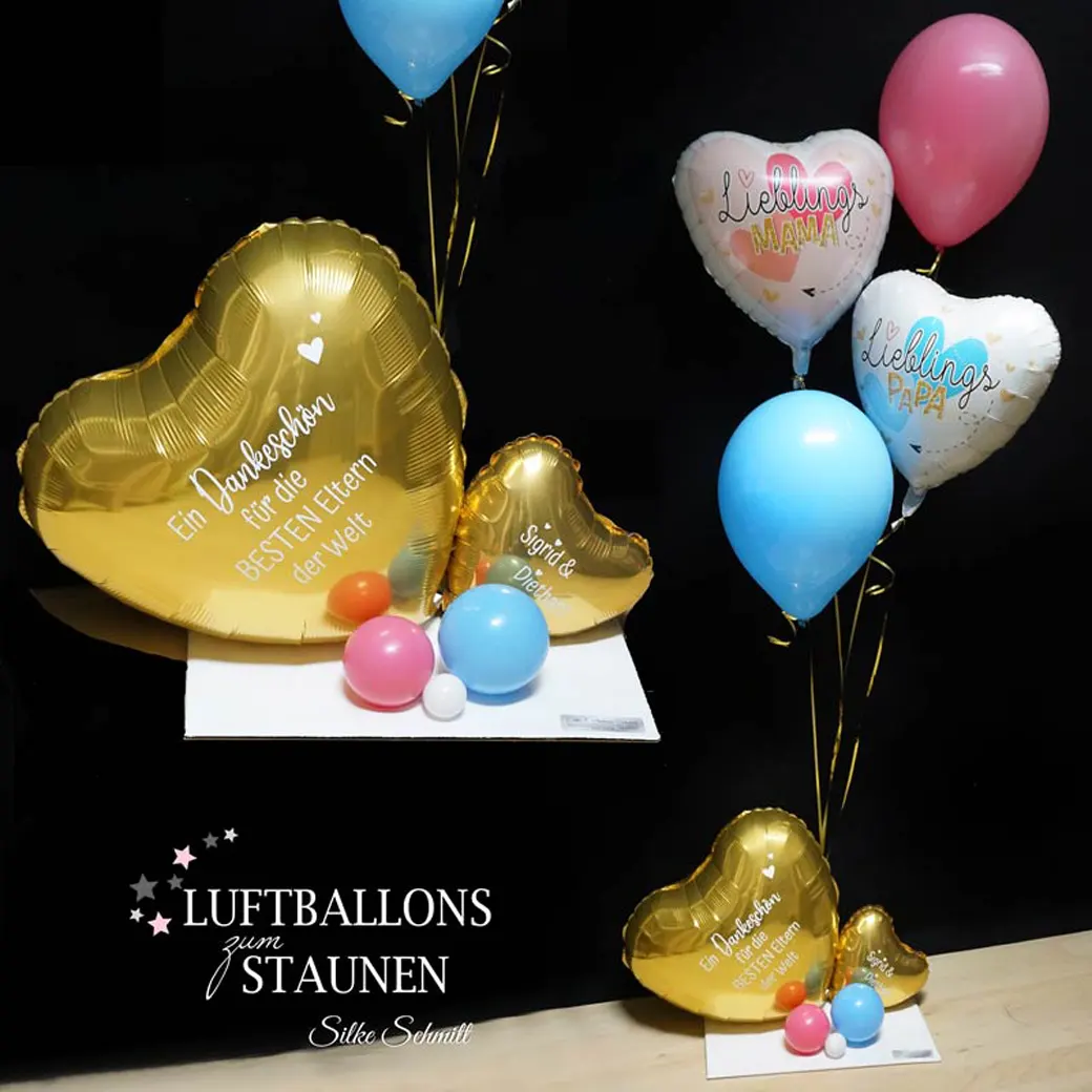 Ballon - Arrangement: "Ein Dankeschön für die BESTEN Eltern der Welt"