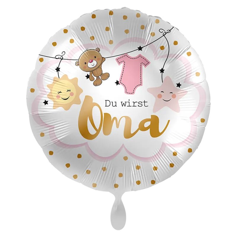 Folienballon Baby Du wirst Oma – Herzlicher Folienballon mit der Aufschrift „Du wirst Oma“, perfekt als liebevolle Überraschung zur Bekanntgabe einer Schwangerschaft oder für Babypartys.