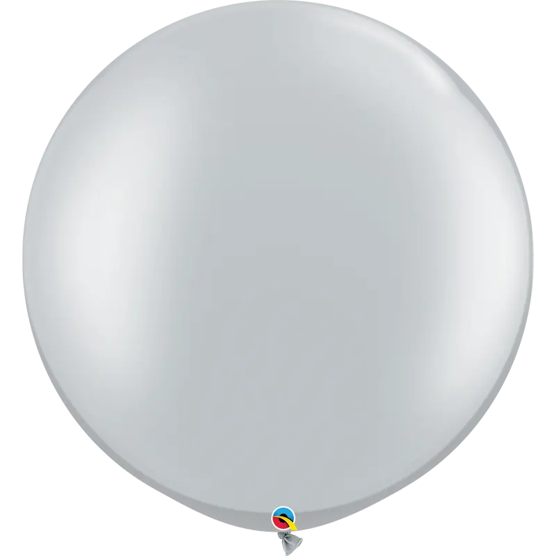 XXL Riesenballon 75 cm - unbefüllt - 2 Stück - Silver